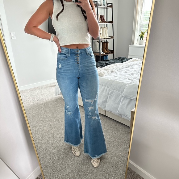 Altar’d State Distressed Flare Jeans - Picture 3 of 7